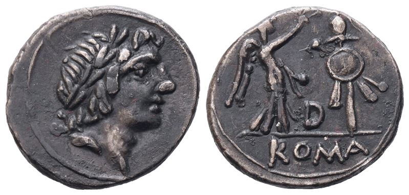 Anonymous, Quinarius, 81 BC; AR (1,81 g; 13,8 mm; 2 h)