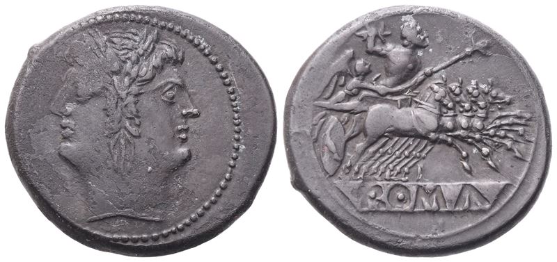 Anonymous, Quadrigatus, C. 225-212 Bc; Ar (6,56 G; 21,4 MM; 6 H)