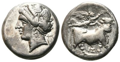 Northern Campania, Neapolis, C. 275-250 Bc. Ar Didrachm (19 MM, 7.29 G).