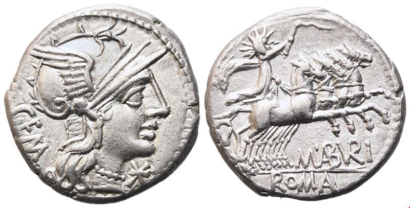 M. Aburius Geminus, Denarius, 132 BC; AR (3,86 g; 18,4 mm; 8 h)