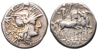 M. Acilius, Denarius, 130 Bc; Ar (4 G; 17,8 MM; 6 H)