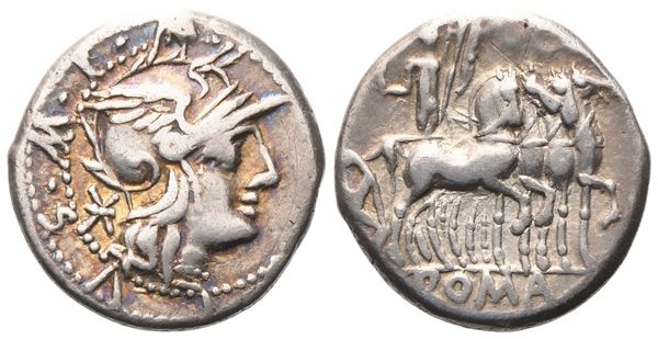 M. Acilius, Denarius, 130 BC; AR (4 g; 17,8 mm; 6 h)