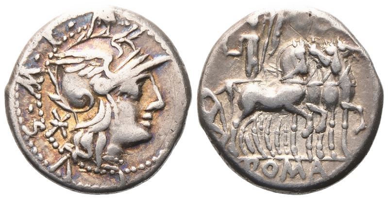 M. Acilius, Denarius, 130 Bc; Ar (4 G; 17,8 MM; 6 H)