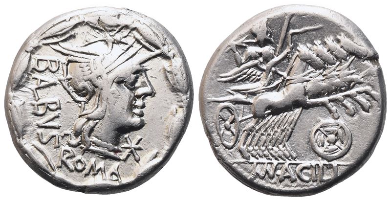 Mn. Acilius Balbus, Denarius, 125 Bc; Ar (3,94 G; 18 MM; 9 H)