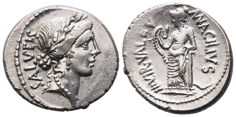 Mn. Acilius Glabrio, Denarius, 49 Bc; Ar (3,69 G; 19,2 MM; 10 H)