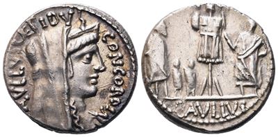L. Aemilius Lepidus Paullus, Denario romano (AR), 62 a.C.