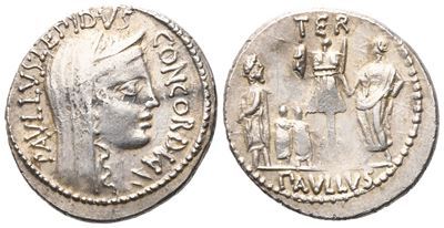 L. Aemilius Lepidus Paullus, Denarius, 62 Bc; Ar (3,77 G; 19,3 MM; 7 H)
