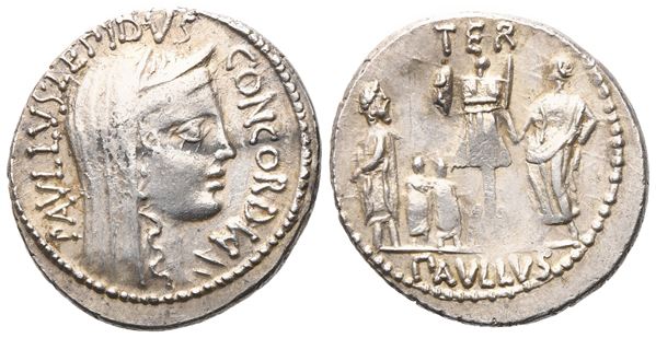 L. Aemilius Lepidus Paullus, Denarius, 62 BC; AR (3,77 g; 19,3 mm; 7 h)