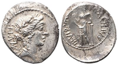 Mn. Acilius Glabrio, Denarus, 49 Bc; Ar (3,85 G; 19,8 MM; 7 H)
