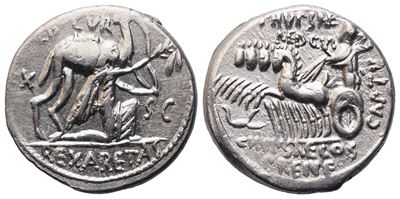 M. Aemilius Scaurus And P. Plautius Hypsaeus, Denarius, 58 Bc; Ar (4,13 G; 17,7 MM; 5 H)