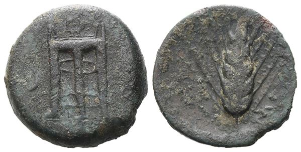 Southern Lucania, Metapontion, c. 425-350 BC. Æ (16 mm, 3.46 g).