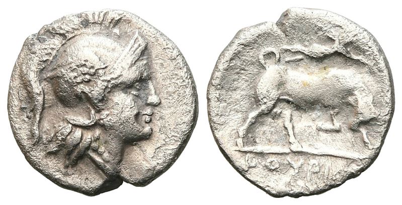 Southern Lucania, Thourioi, C. 300-280 Bc. Ar Triobol (11 MM, 0.87 G).