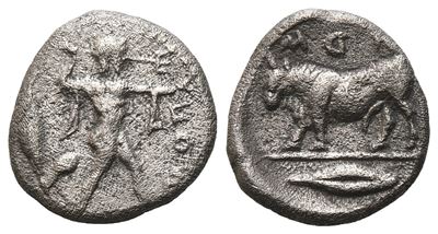 Northern Lucania, Poseidonia, C. 470-400. Ar Triobol (11 MM, 1.16 G).