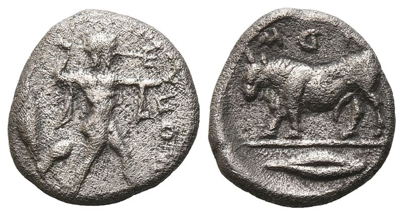Northern Lucania, Poseidonia, C. 470-400. Ar Triobol (11 MM, 1.16 G).