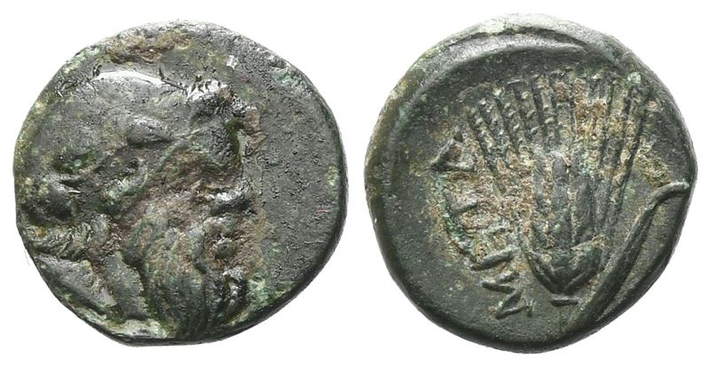 Southern Lucania, Metapontion, C. 350-275 Bc. Æ (11 MM, 1.35 G).