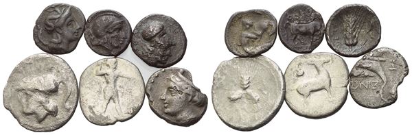  Lot of 7 AR and Æ coins to be catalogued. Lot sold as is, no returns.