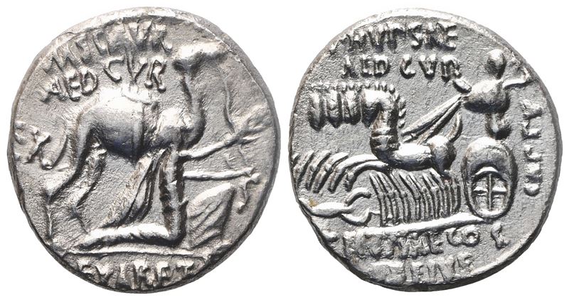 M. Aemilius Scaurus And P. Plautius Hypsaeus, Denarius, 58 Bc; Ar (3,55 G; 17 MM; 7 H)