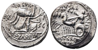 M. Aemilius Scaurus And P. Plautius Hypsaeus, Denarius, 58 Bc; Ar (4,08 G; 18,3 MM; 3 H)