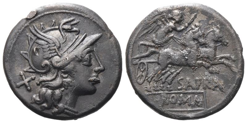 Sp. Afranius, Denarius, 150 Bc; Ar (3,86 G; 18,3 MM; 11 H)