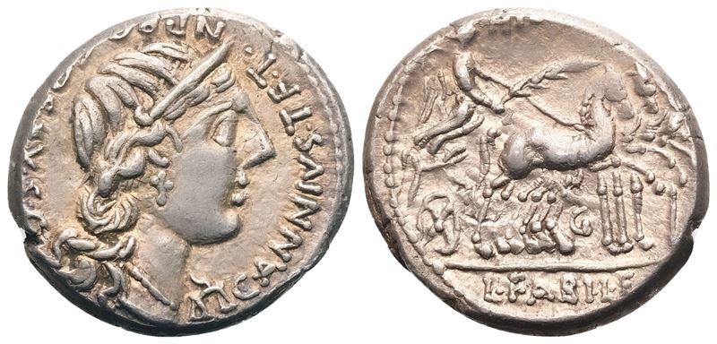 C. Annius and L. Fabius Hispaniensis, Denarius, Northern Italy or Spain, 82-81 BC; AR (3,77 g; 18...