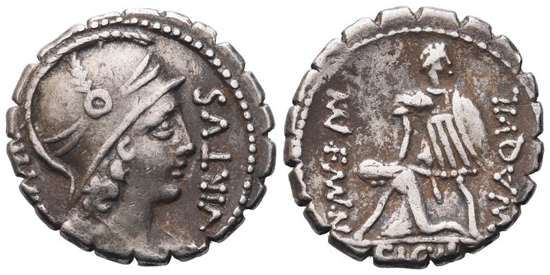 Mn. Aquilius, Denarius Serratus, 71 Bc; Ar (4 G; 18,7 MM; 7 H)