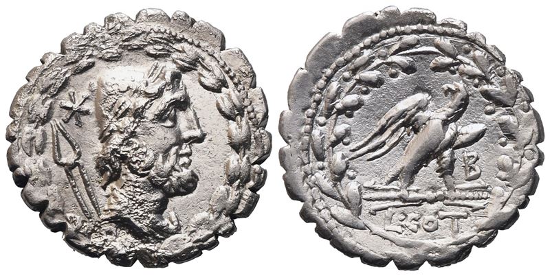 L. Aurelius Cotta, Denarius Serratus, 105 Bc; Ar (3,81 G; 19,3 MM; 12 H)