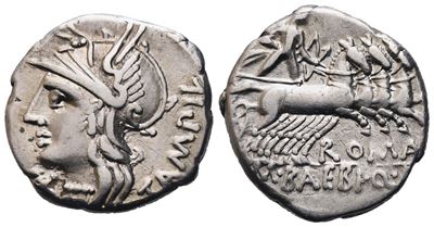 M. Baebius Tampilus, Denarius, 137 Bc; Ar (3,92 G; 18,3 MM; 10 H)