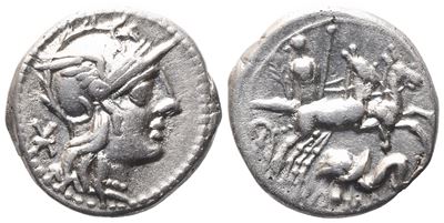 L. Caecilius Metellus Diadematus, Denarius, 128 Bc; Ar (3,91 G; 17,9 MM)