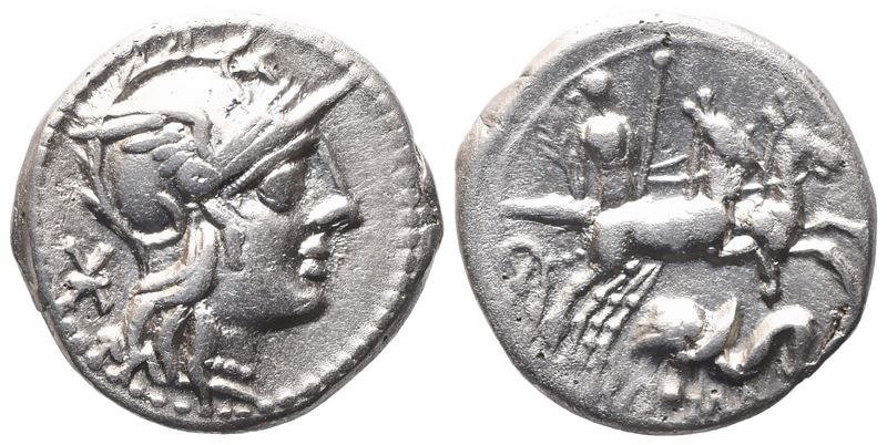 L. Caecilius Metellus Diadematus, Denarius, 128 Bc; Ar (3,91 G; 17,9 MM)
