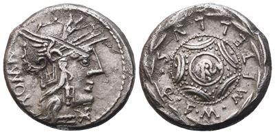 M. Caecilius Metellus, Denarius, 127 Bc; Ar (3,89 G; 17,5 MM; 12 H)