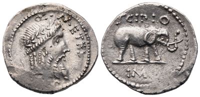 Q. Metellus Pius Scipio, Denarius, 47-46 Bc; Ar (3,82 G; 19,1 MM; 12 H)