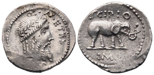 Q. Metellus Pius Scipio, Denarius, 47-46 BC; AR (3,82 g; 19,1 mm; 12 h)