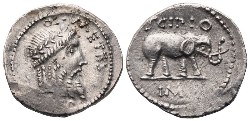 Q. Metellus Pius Scipio, Denarius, 47-46 Bc; Ar (3,82 G; 19,1 MM; 12 H)