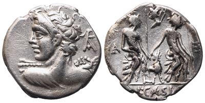 L. Caesius, Denarius, 112-111 Bc; Ar (3,79 G; 19,9 MM; 5 H)