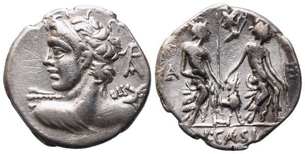 L. Caesius, Denarius, 112-111 BC; AR (3,79 g; 19,9 mm; 5 h)
