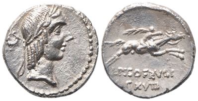 L. Calpurnius Piso, Denarius, (3,48 G; 17,6 MM; 11 H)