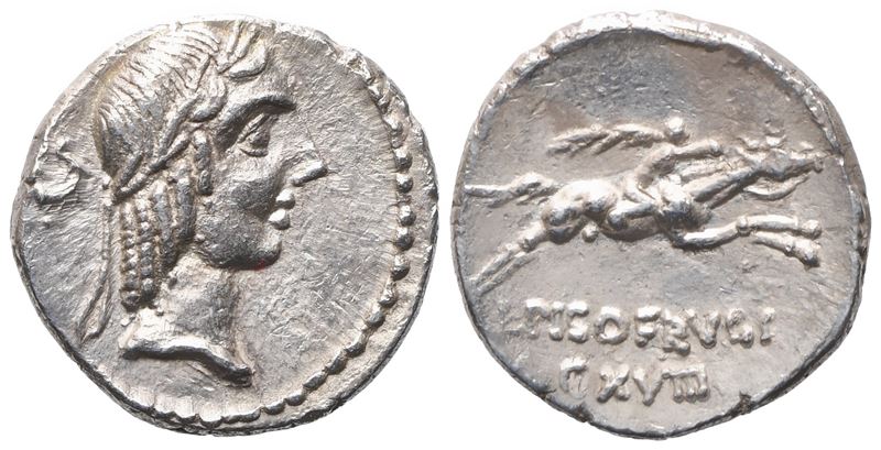 L. Calpurnius Piso, Denarius, (3,48 G; 17,6 MM; 11 H)