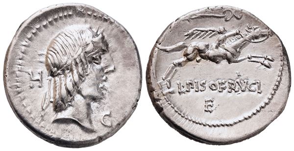 L. Calpurnius Piso Frugi, Denarius, Rome, 90 BC; AR (3,69 g; 18,5 mm; 9 h)