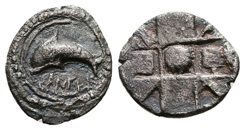 Sicily, Messana As Zankle, C. 500-493 Bc. Ar Litra (12 MM, 0.59 G).