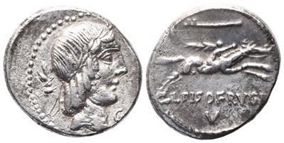 L. Calpurnius Piso Frugi, Denarius, 90 Bc; Ar (3,98 G; 18 MM)
