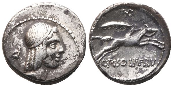 L. Calpurnius Piso, Denarius, 67 BC; AR (4,06 g; 17,3 mm; 4 h)