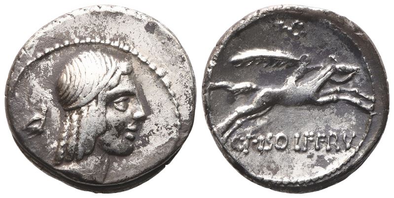 L. Calpurnius Piso, Denarius, 67 Bc; Ar (4,06 G; 17,3 MM; 4 H)