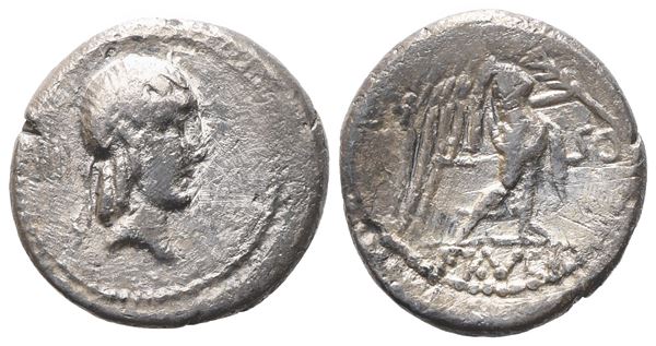L. Calpurnius Piso Frugi, Quinarius, 90 BC; AR (1,58 g; 14,5 mm; 9 h)