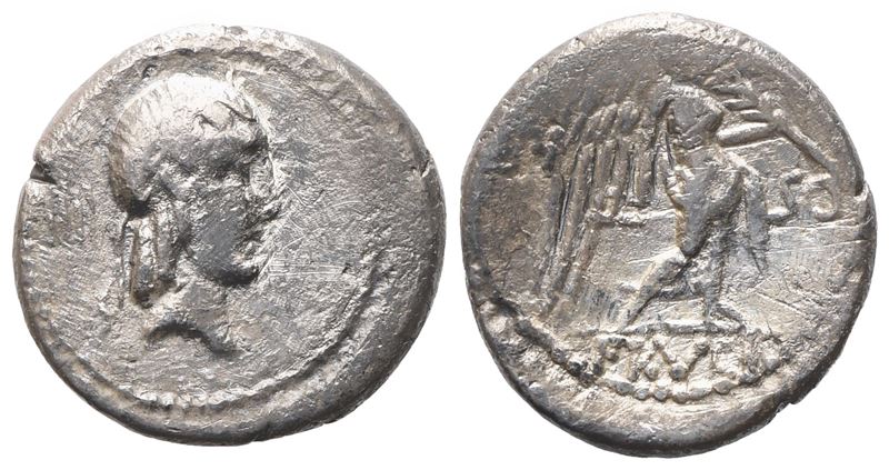 L. Calpurnius Piso Frugi, Quinarius, 90 Bc; Ar (1,58 G; 14,5 MM; 9 H)