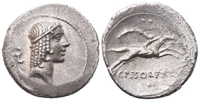 C. Calpurnius Piso Frugi, Denarius, Rome, 67 Bc; Ar (3,46 G; 18,8 MM; 4 H)