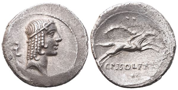 C. Calpurnius Piso Frugi, Denarius, Rome, 67 BC; AR (3,46 g; 18,8 mm; 4 h) 
