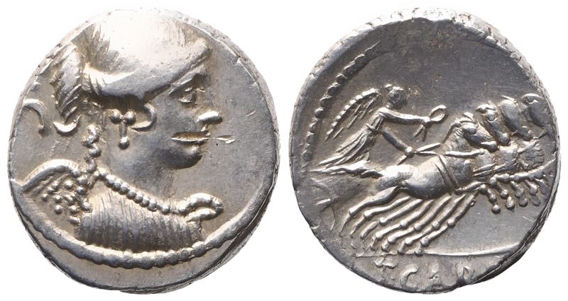 T. Carisius, Denarius, 46 Bc; Ar (4,19 G; 16,7 MM)