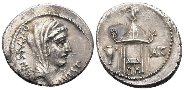 Q. Cassius Longinus, Denarius, Rome, 55 BC; AR (3,91 g; 20,2 mm; 4 h)