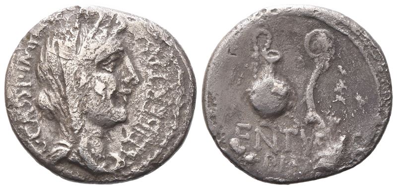 C. Cassius Longinus, Denarius, 43-42 Bc; Ar (3,11 G; 17,6 MM; 6 H)
