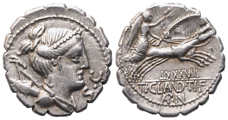 Ti. Claudius Nero, Denarius, 79 Bc; Ar (4,01 G; 18,6 MM; 6 H)